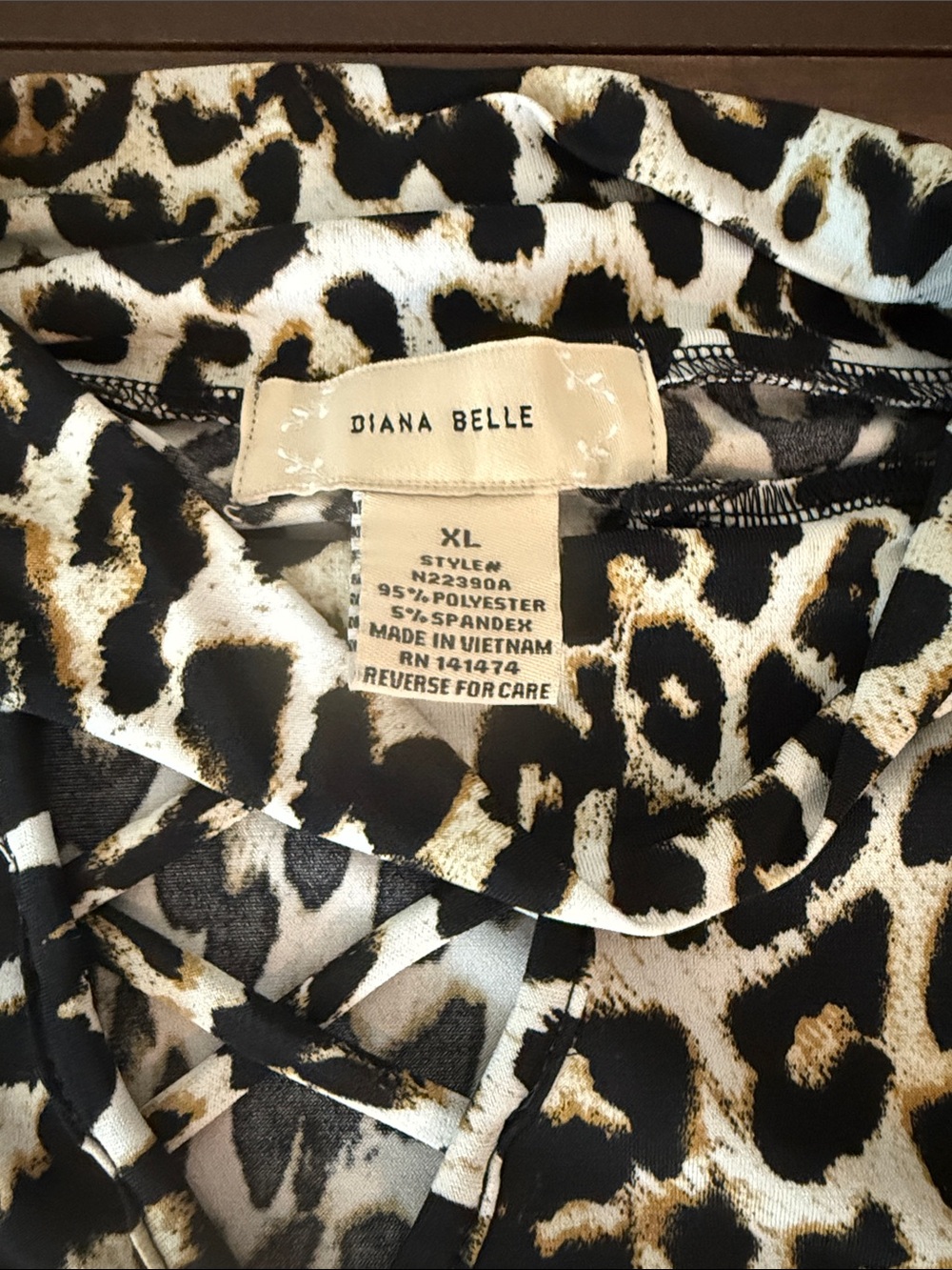 Lace-Up Leopard Print Blouse in Black & Cream - Picture 2 of 4